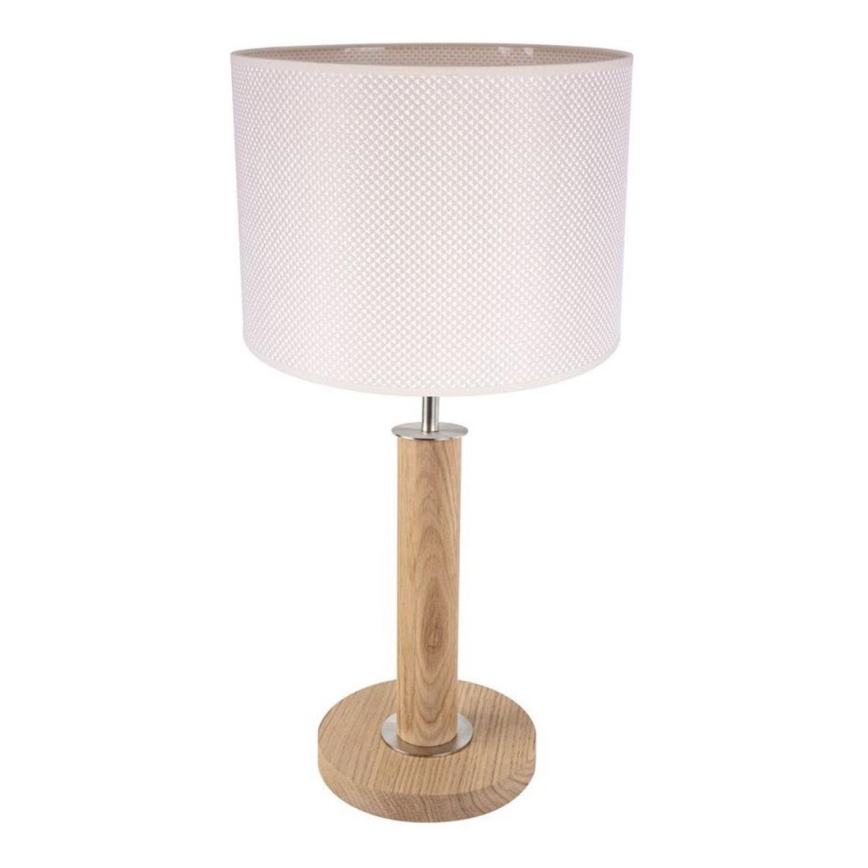 Stolní lampa BENITA 1xE27/60W/230V 48 cm krémová/dub