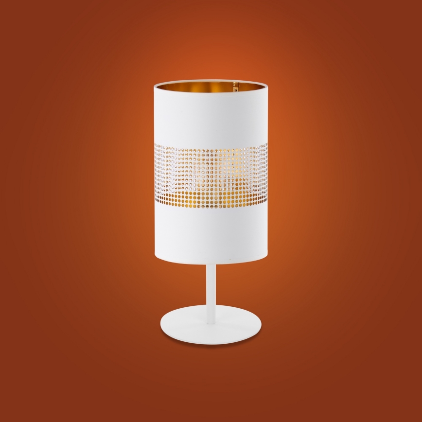 Stolní lampa BOGART 1xE27/15W/230V bílá/zlatá