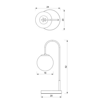 Stolní lampa CAMBRIDGE 1xE14/60W/230V černá/mosaz