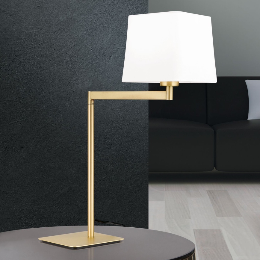 Stolní lampa CARLTON 1xE27/40W/230V bílá/zlatá