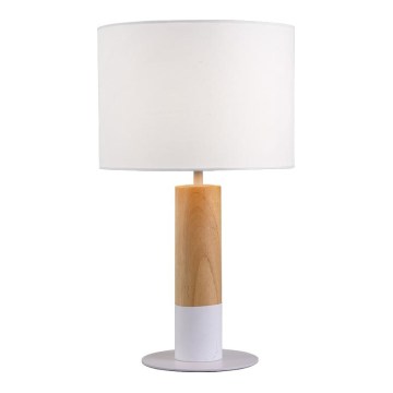 Stolní lampa CARROL 1xE27/40W/230V bílá/hnědá
