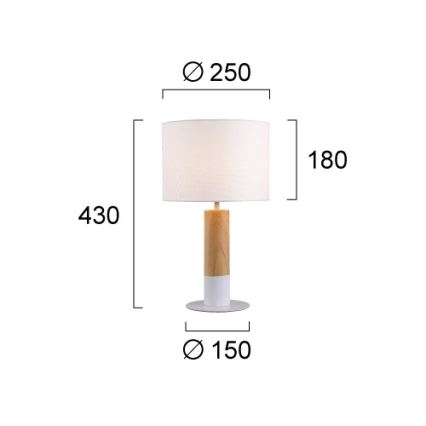 Stolní lampa CARROL 1xE27/40W/230V bílá/hnědá