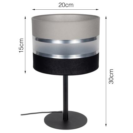 Stolní lampa CORAL 1xE27/60W/230V černá/šedá