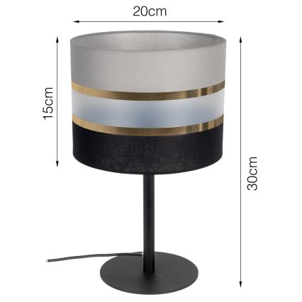 Stolní lampa CORAL 1xE27/60W/230V černá/šedá