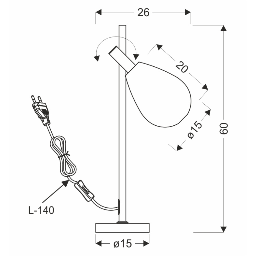 Stolní lampa DENSO 1xG9/5W/230V černý chrom