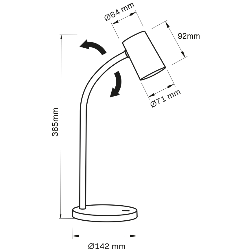 Stolní lampa FELIX 1xGU10/9W/230V černá