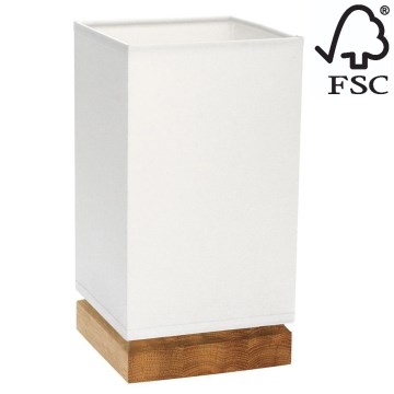 Stolní lampa FIRE 1xE27/25W/230V dub/bílá dub – FSC certifikováno