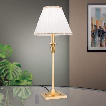 Stolní lampa FONSA 1xE27/60W/230V 61 cm bílá/zlatá