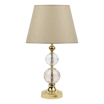 Stolní lampa GOLD CRYSTAL 1xE27/40W/230V béžová/zlatá