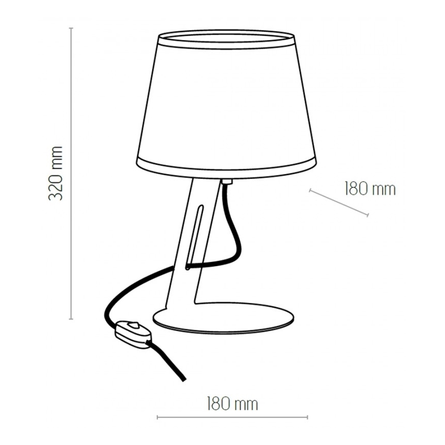 Stolní lampa GRACIA 1xE27/60W/230V bílá
