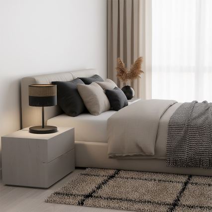 Stolní lampa KARBON 1xE27/15W/230V černá/hnědá