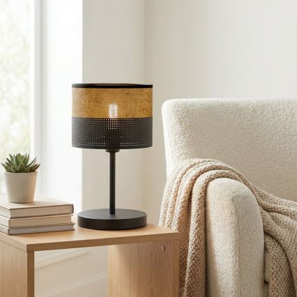 Stolní lampa KARBON 1xE27/15W/230V černá/hnědá