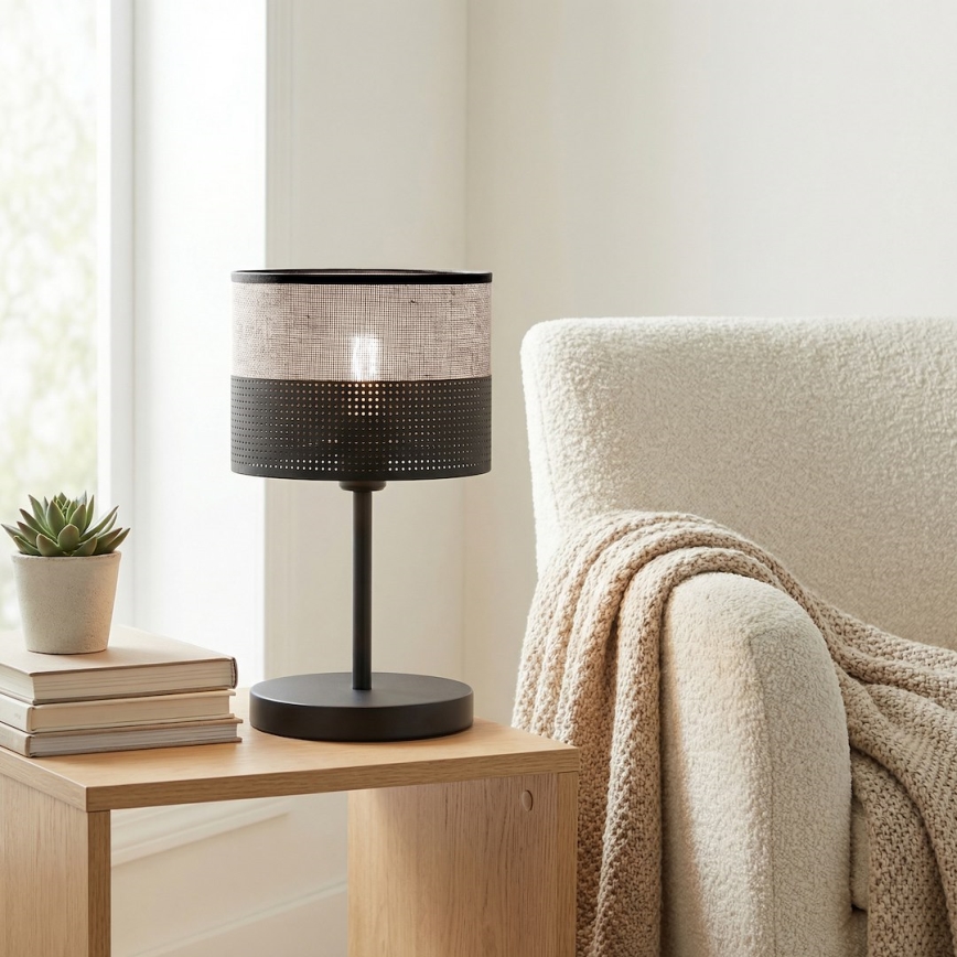 Stolní lampa KARBON 1xE27/15W/230V černá/šedá