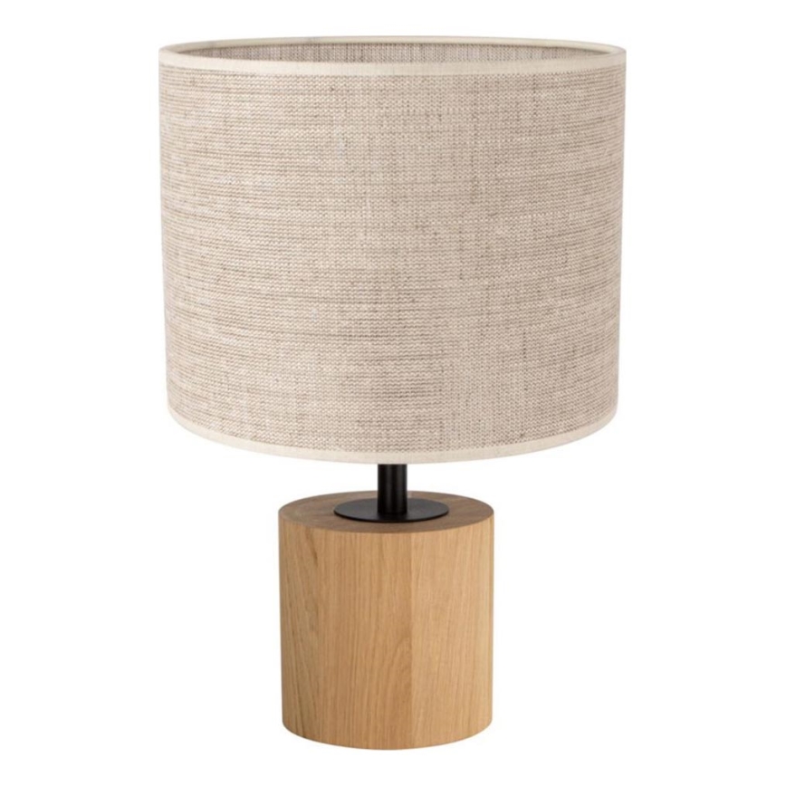 Stolní lampa KRETA 1xE27/25W/230V dub/béžová dub