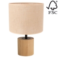 Stolní lampa KRETA 1xE27/25W/230V dub/oranžová dub – FSC certifikováno