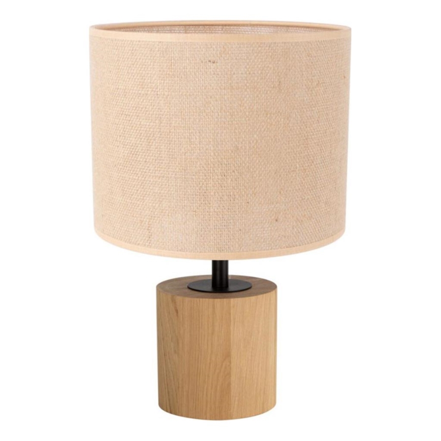 Stolní lampa KRETA 1xE27/25W/230V dub/oranžová dub