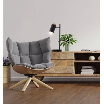 Stolní lampa LAGOS 1xGU10/15W/230V černá/hnědá