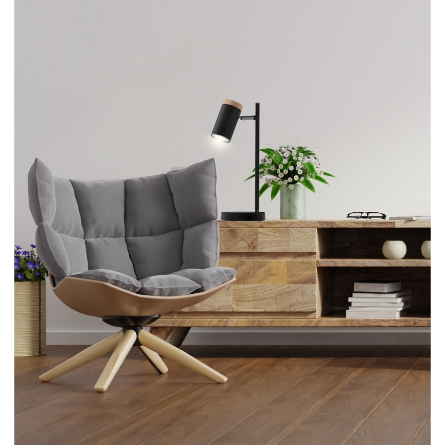 Stolní lampa LAGOS 1xGU10/15W/230V černá/hnědá