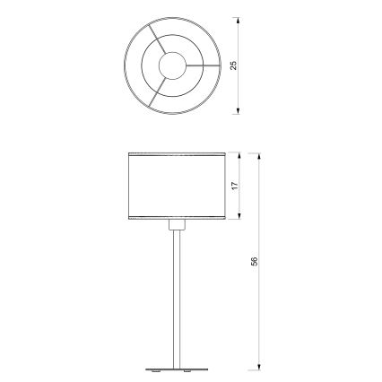 Stolní lampa LOFT SHADE 1xE27/60W/230V pr. 25 cm bílá/zlatá