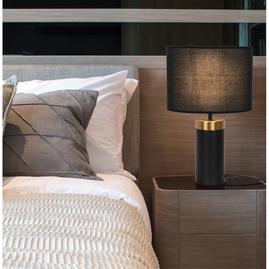 Stolní lampa LUCIANO 1xE27/40W/230V černá/zlatá