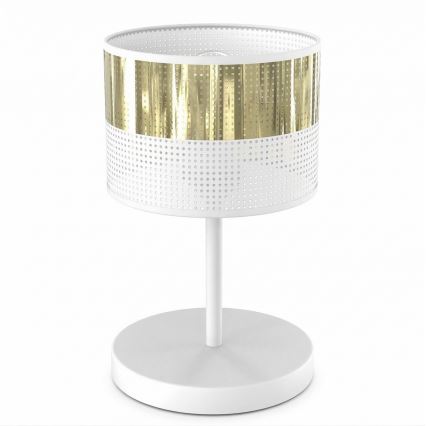 Stolní lampa LUX 1xE27/15W/230V bílá/zlatá