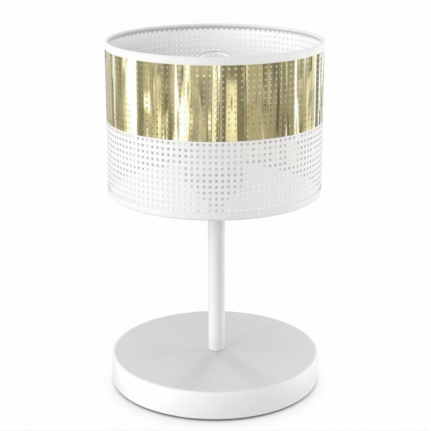 Stolní lampa LUX 1xE27/15W/230V bílá/zlatá