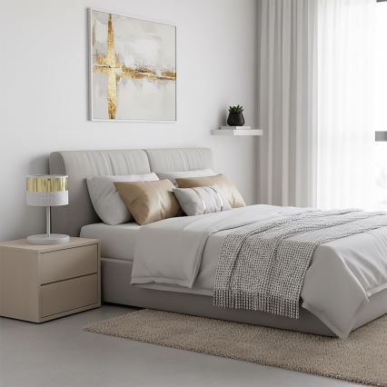 Stolní lampa LUX 1xE27/15W/230V bílá/zlatá
