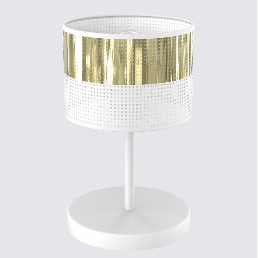 Stolní lampa LUX 1xE27/15W/230V bílá/zlatá