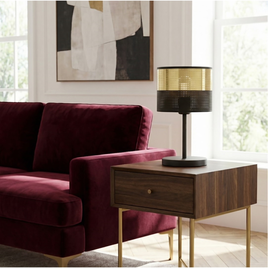 Stolní lampa LUX 1xE27/15W/230V černá/zlatá