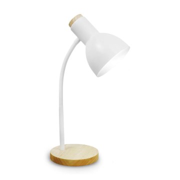Stolní lampa MARMA 1xE27/60W/230V bílá/kaučukovník