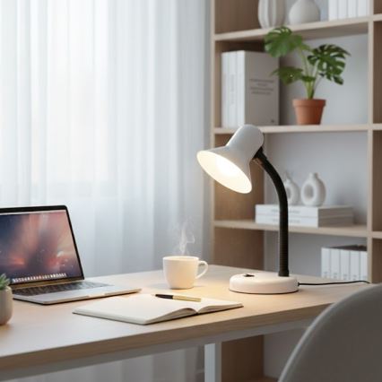 Stolní lampa MENTOR 1xE27/15W/230V bílá