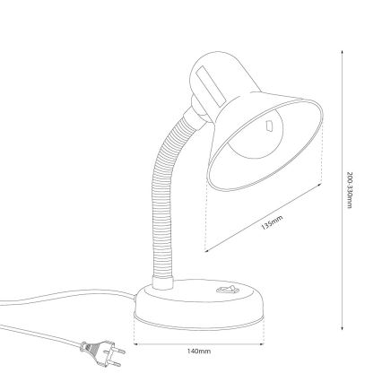 Stolní lampa MENTOR 1xE27/15W/230V bílá