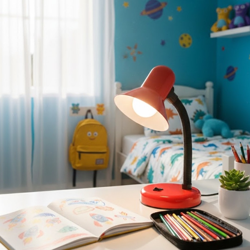 Stolní lampa MENTOR 1xE27/15W/230V červená