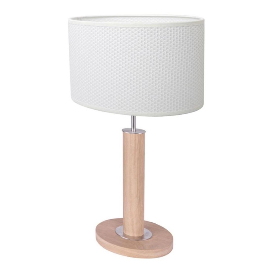Stolní lampa MERCEDES 1xE27/40W/230V 46 cm bílá/dub