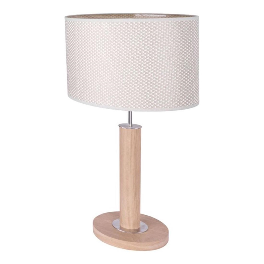 Stolní lampa MERCEDES 1xE27/40W/230V 46 cm krémová/dub
