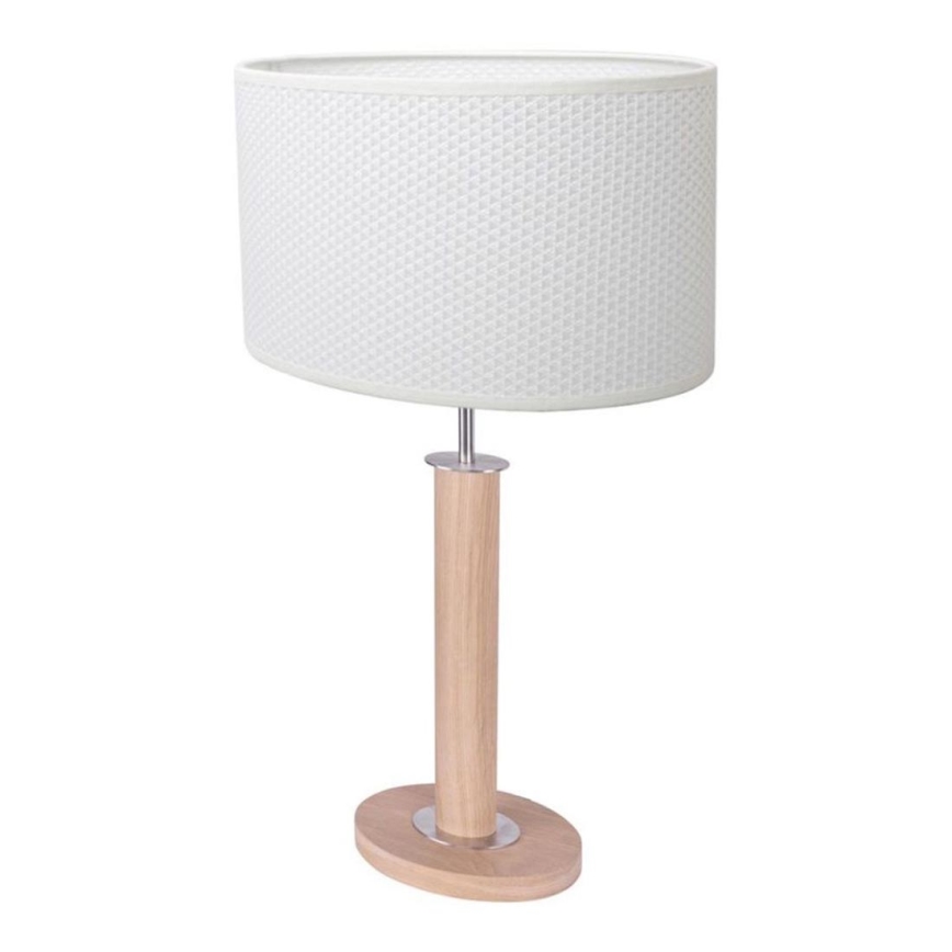 Stolní lampa MERCEDES 1xE27/40W/230V 60 cm bílá/dub