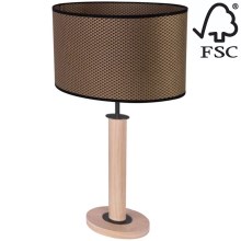 Stolní lampa MERCEDES 1xE27/40W/230V 60 cm hnědá/dub – FSC certifikováno
