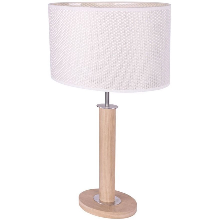 Stolní lampa MERCEDES 1xE27/40W/230V 60 cm krémová/dub