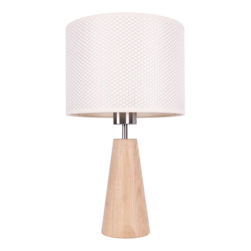 Stolní lampa MERCEDES 1xE27/40W/230V pr. 43 cm krémová/dub