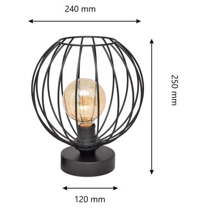 Stolní lampa MERCURE 1xE27/15W/230V černá