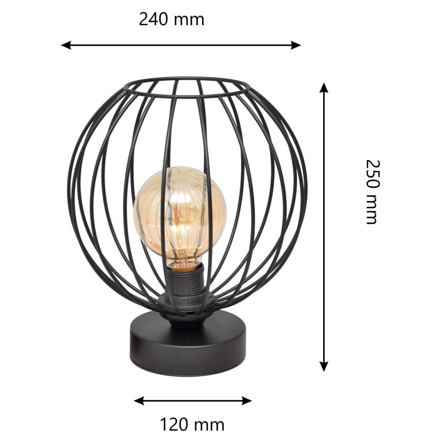 Stolní lampa MERCURE 1xE27/15W/230V černá