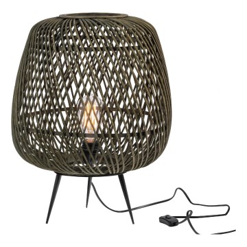 Stolní lampa MOZA 1xE27/60W/230V bambus zelená