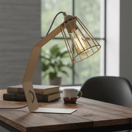 Stolní lampa NANDO 1xE27/15W/230V béžová