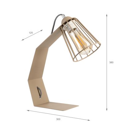 Stolní lampa NANDO 1xE27/15W/230V béžová