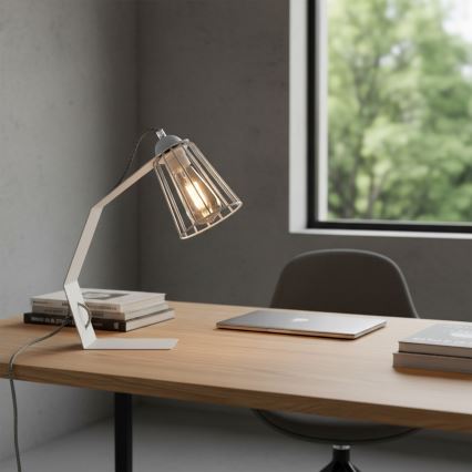 Stolní lampa NANDO 1xE27/15W/230V bílá