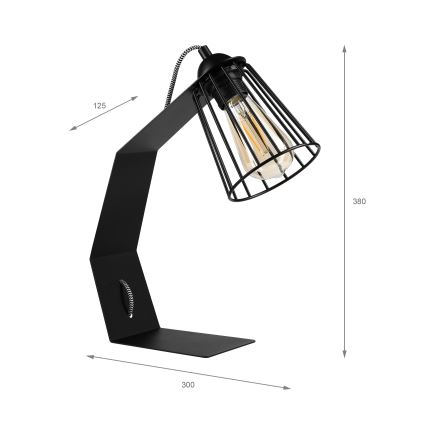Stolní lampa NANDO 1xE27/15W/230V černá