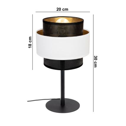 Stolní lampa NESS 1xE27/60W/230V černá/bílá