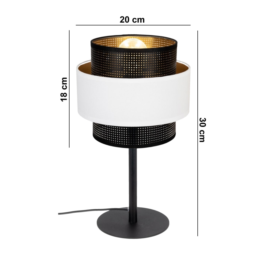 Stolní lampa NESS 1xE27/60W/230V černá/bílá