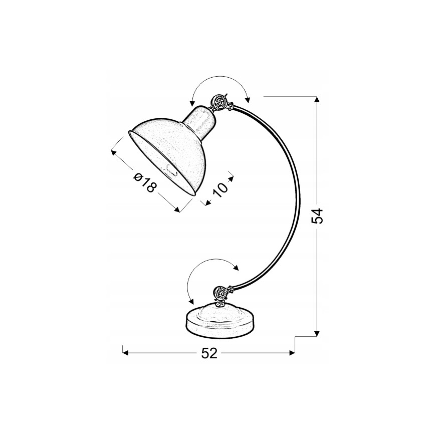 Stolní lampa OLD 1xE27/40W/230V černá