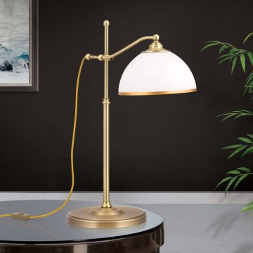 Stolní lampa OLD LAMP 1xE27/40W/230V 65 cm bílá/mosaz